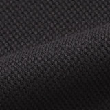 Short Sleeve Cottom Mesh Buttondown Shirt: Black