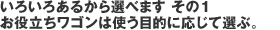 いろいろあるから選べます その1 お役立ちワゴンは使う目的に応じて選ぶ。