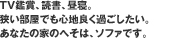 ＴＶ鑑賞、読書、昼寝。狭い部屋でも心地良く過ごしたい。あなたの家のへそは、ソファです。