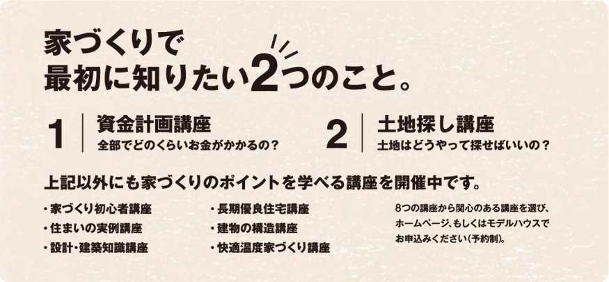 家づくりで最初に知りたい2つのこと。