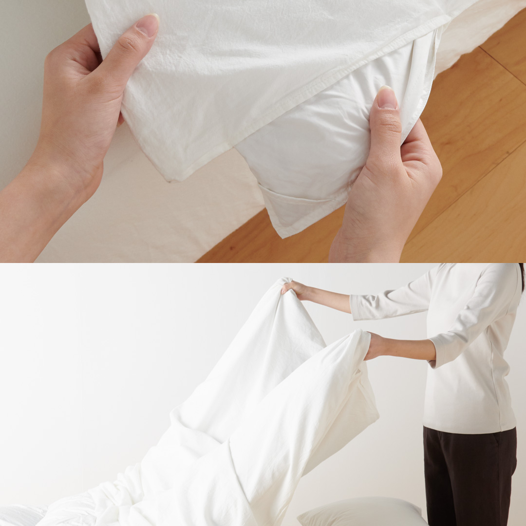 掛ふとんカバー（かんたん着脱仕様）の取り付け方 ｜ 無印良品