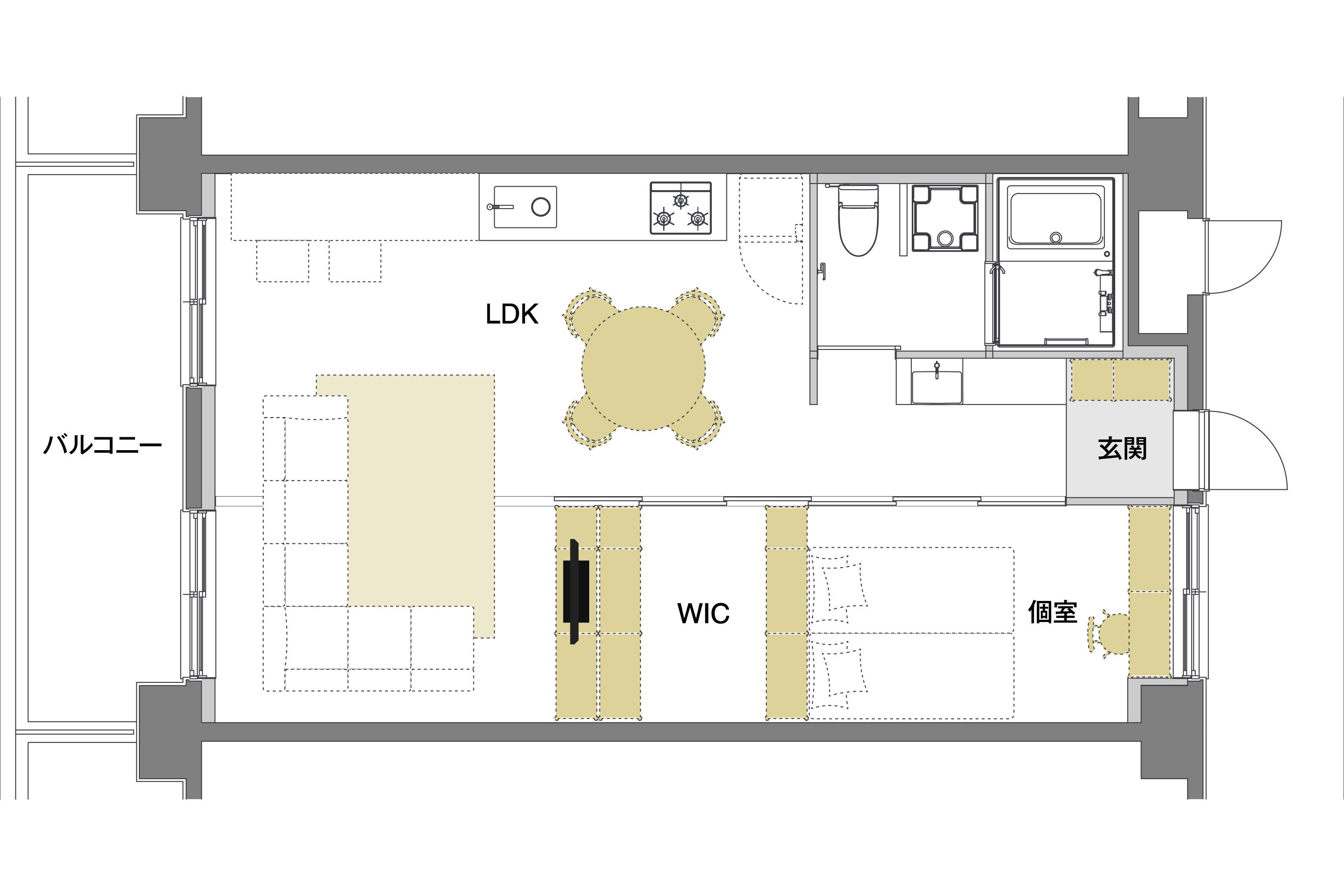 リノベーションプラン 43㎡ レイアウトB